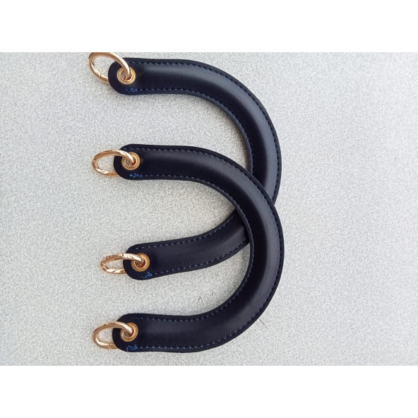 Fold Uçları Oval Yaylı Halkalı LACİVERT Çanta Sapı