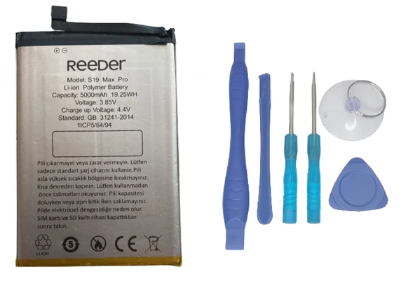 Reeder S19 MAX PRO Batarya Pil Sıfır Orijinal + TAMİR SETİ
