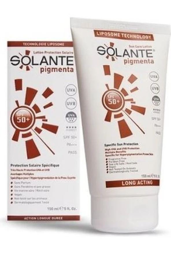 Solante Pigmenta Spf 50 150 ML Lekeli Ciltler için Güneş Kremi - Diş Beyazlatıcı Köpük Hediye