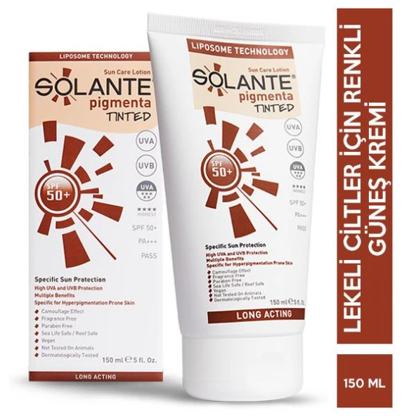 Solante Pigmenta Tinted Spf 50 150 ML Renkli Güneş Kremi - Diş Beyazlatıcı Köpük Hediye