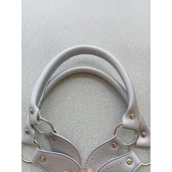 Likya GÜMÜŞ RENKLİ 60 cm Borulu Deri Çanta Sapı - 2