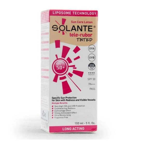 Solante Tele Rubor Tinted Spf 50 150 ML Renkli Güneş Kremi - Diş Beyazlatıcı Köpük Hediye