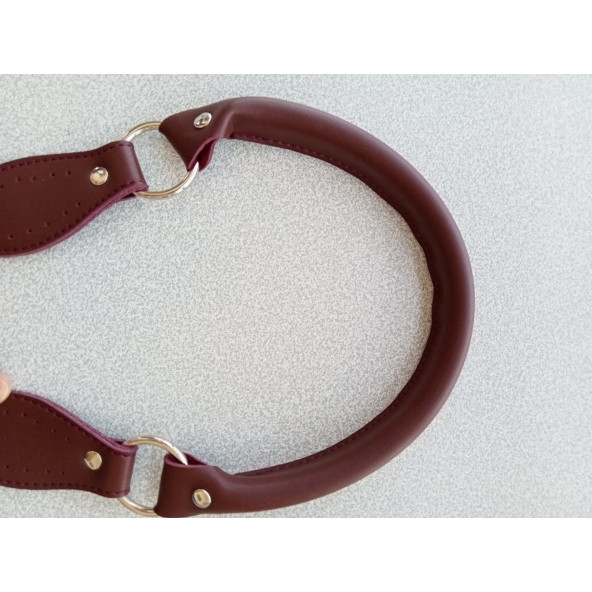 Likya BORDO RENKLİ 60 cm Borulu Deri Çanta Sapı - 3