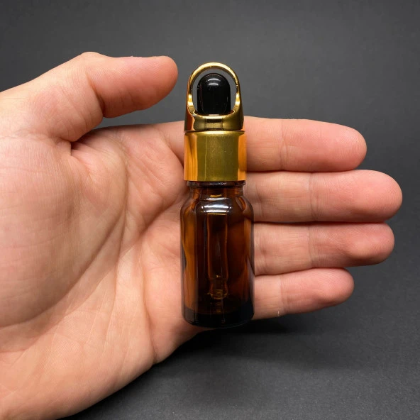 10Ml Amber Cam Damlalıklı Şişe , Sepet Model Metalik Kapak , 10 Cc Cam Damlalıklı Şişe x 6 Adet ürün görseli