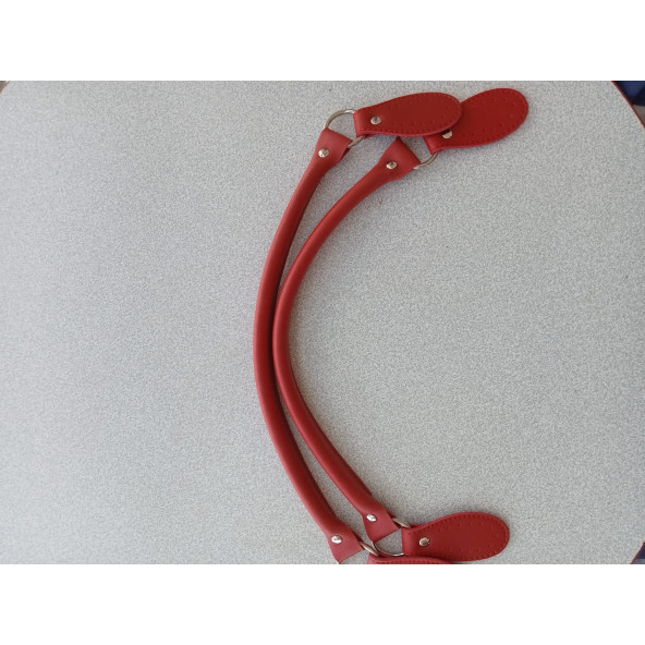 Likya KIRMIZI RENKLİ 60 cm Borulu Deri Çanta Sapı - 2