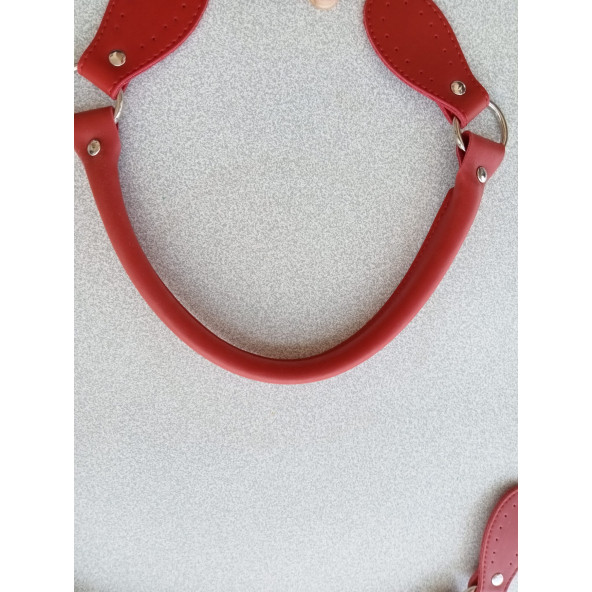 Likya KIRMIZI RENKLİ 60 cm Borulu Deri Çanta Sapı - 3