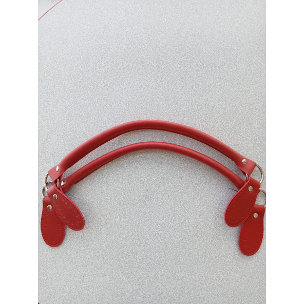 Likya KIRMIZI RENKLİ 60 cm Borulu Deri Çanta Sapı - 4