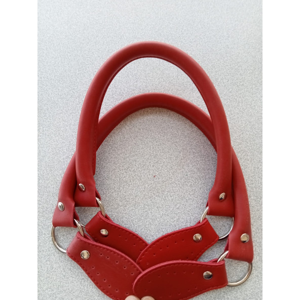 Likya KIRMIZI RENKLİ 60 cm Borulu Deri Çanta Sapı - 5