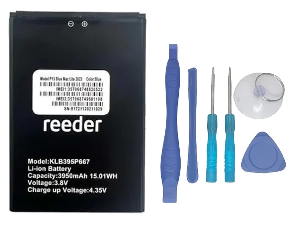 Reeder P13 Blue Max Lite Batarya Pil Sıfır Orijinal + TAMİR SETİ ürün görseli 1