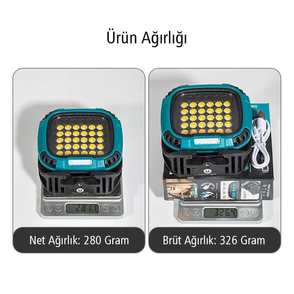Ayt Powermaster Çalışma Lambası Şarjlı 30 Ledli Powerbank Özellikli Kamp Lambası Aydınlatma Işıldak 3 Modlu - 2