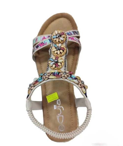 GUJA 24Y155 DOLGU TOPUK TAŞLI KADIN SANDALET - 8