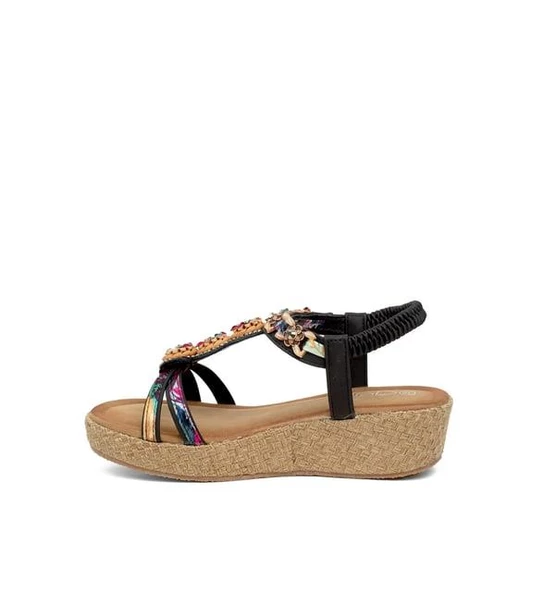 GUJA 24Y155 DOLGU TOPUK TAŞLI KADIN SANDALET - 4