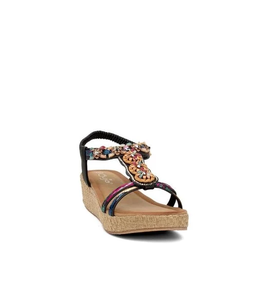 GUJA 24Y155 DOLGU TOPUK TAŞLI KADIN SANDALET - 3