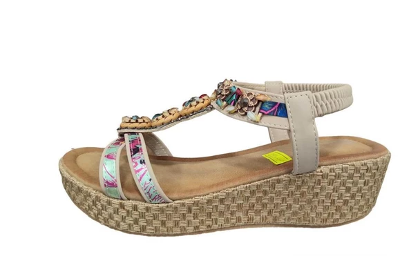 GUJA 24Y155 DOLGU TOPUK TAŞLI KADIN SANDALET - 2