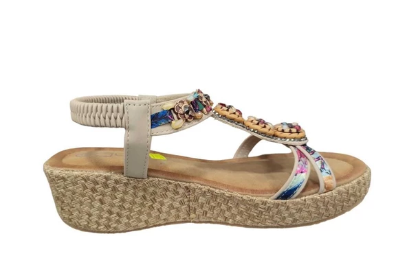 GUJA 24Y155 DOLGU TOPUK TAŞLI KADIN SANDALET - 7