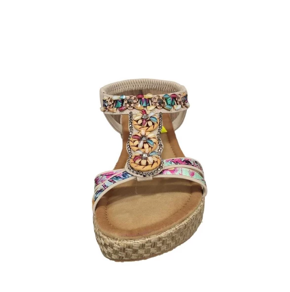 GUJA 24Y155 DOLGU TOPUK TAŞLI KADIN SANDALET - 6