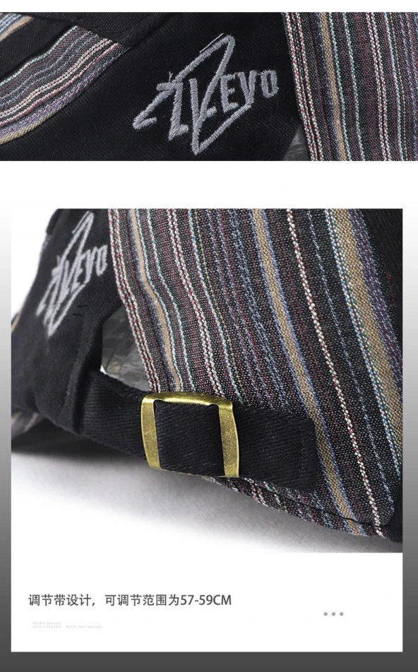 Valkyrie İtalyan Style Erkek Kasket Şapka Kanvas Ayarlanabilir Terletmez Erkek Siyah - 4