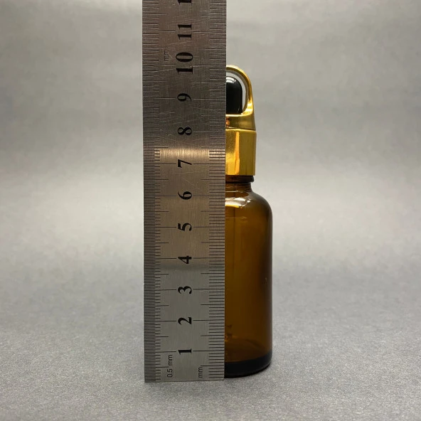 30Ml Amber Cam Damlalıklı Şişe , Sepet Model Metalik Kapak , 30 Cc Cam Damlalıklı Şişe x 6 Adet - Resim 3