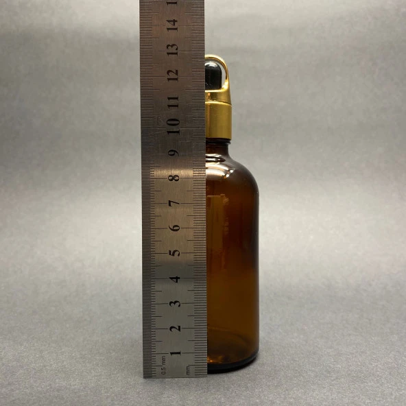 100Ml Amber Cam Damlalıklı Şişe , Sepet Model Metalik Kapak , 100 Cc Cam Damlalıklı Şişe x 6 Adet - Resim 3