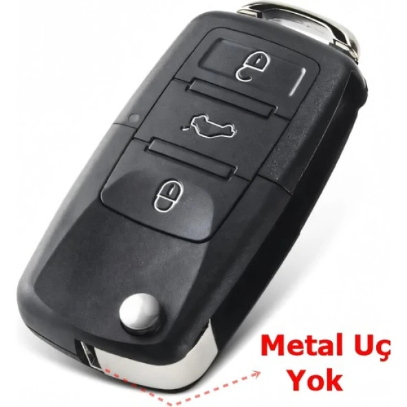 Volkswagen Saet Skoda Tipli Akıllı Kumanda Kabı Anahtar Kabı Oto Anahtarlık Pil Yataksız - 4