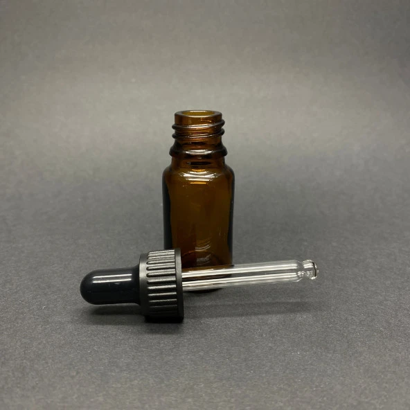 10Ml Kahverengi Cam Damlalıklı Şişe , Siyah Plastik Kapak , 10Cc Amber Cam Damlalıklı Şişe x 6 Adet - 2
