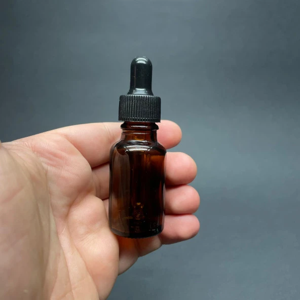 15Ml Kahverengi Cam Damlalıklı Şişe , Siyah Plastik Kapak , 15Cc Amber Cam Damlalıklı Şişe x 6 Adet ürün görseli