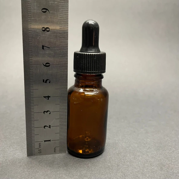 15Ml Kahverengi Cam Damlalıklı Şişe , Siyah Plastik Kapak , 15Cc Amber Cam Damlalıklı Şişe x 6 Adet - Resim 3
