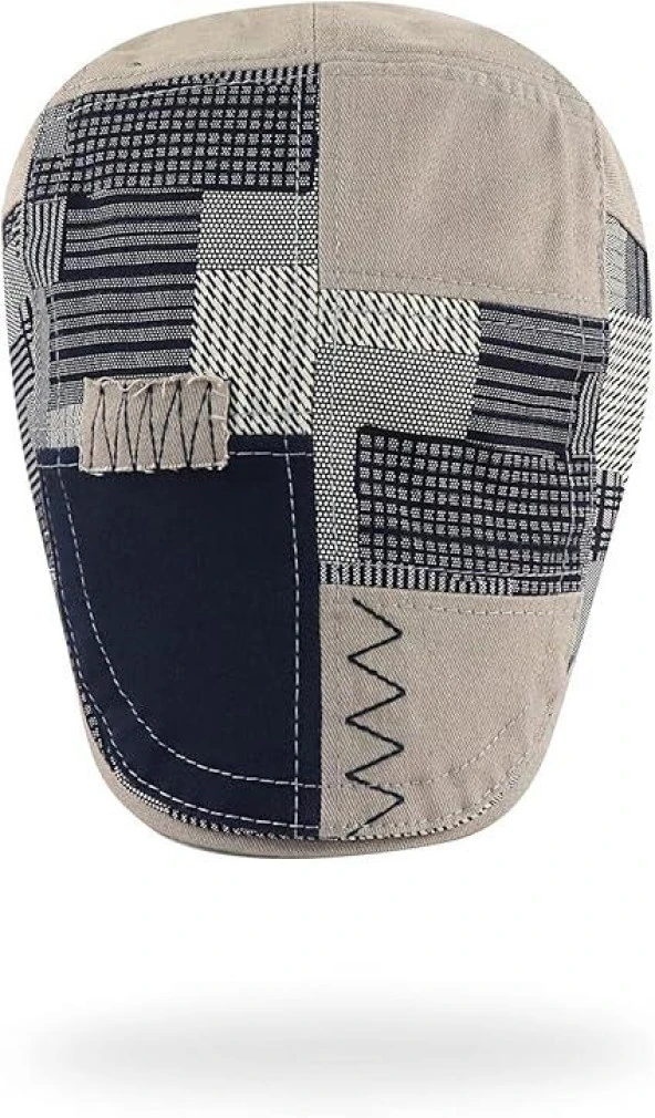 Valkyrie İtalyan Style Erkek Kasket Şapka Kanvas  Asimetrik Model Ayarlanabilir Terletmez Erkek Gri - 3