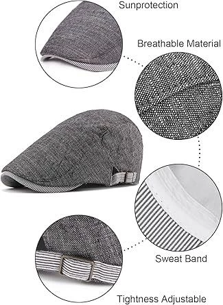 Valkyrie İtalyan Style Erkek Kasket Şapka Tokalı Ayarlanabilir Terletmez Düz Erkek Antrasit - 6