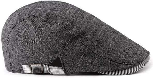 Valkyrie İtalyan Style Erkek Kasket Şapka Tokalı Ayarlanabilir Terletmez Düz Erkek Antrasit - 7