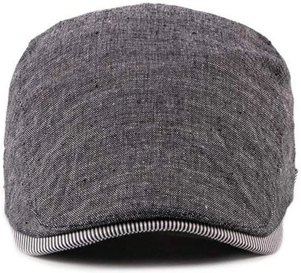 Valkyrie İtalyan Style Erkek Kasket Şapka Tokalı Ayarlanabilir Terletmez Düz Erkek Antrasit - 3