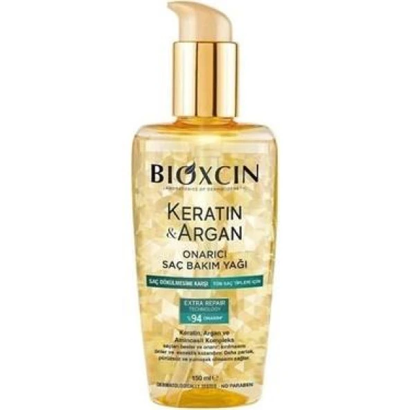 Bioxcin Keratin & Argan Onarıcı Saç Bakım Yağı 150 Ml - Yıpranmış Ve Hasar Görmüş Saçlar - Diş Beyazlatıcı Köpük Hediye