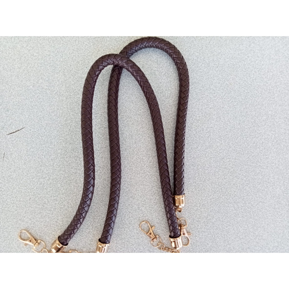 Likya KAHVERENGİ 63 cm Örgülü Deri Çanta Sapı - 4