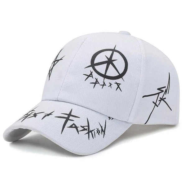 Valkyrie Trucker Şapka Unisex Metal Tokalı Ayarlanabilir Beyzbol Beyaz