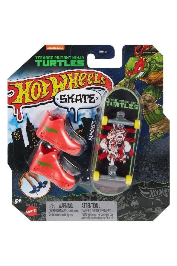 HOT WHEELS Skate Temalı Parmak Kaykay Ve Ayakkabı Paketleri Teenage Mutant Ninja Turtles Donatello HMY18 HVK35