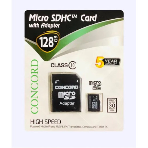 CONCORD MİCRO SDHC CARD WİTH ADAPTOR128 GB