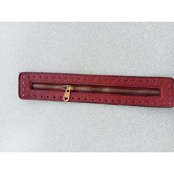 Likya BORDO 30/5 cm Deri Çanta Fermuarı - 3