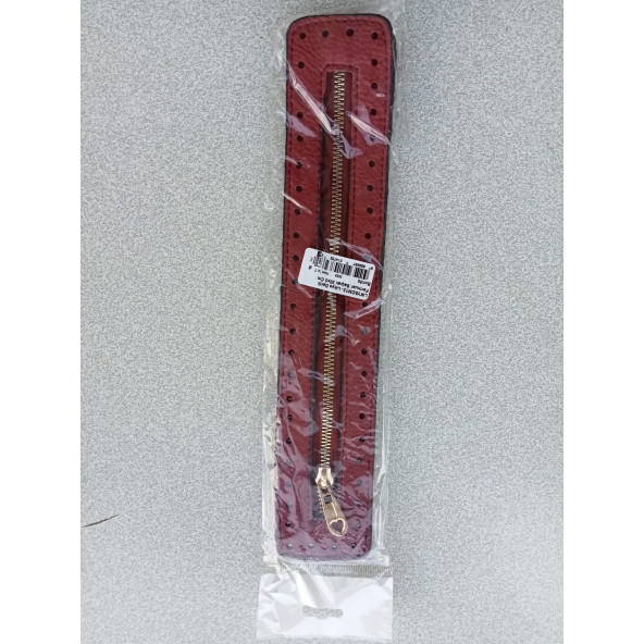 Likya BORDO 30/5 cm Deri Çanta Fermuarı - 4