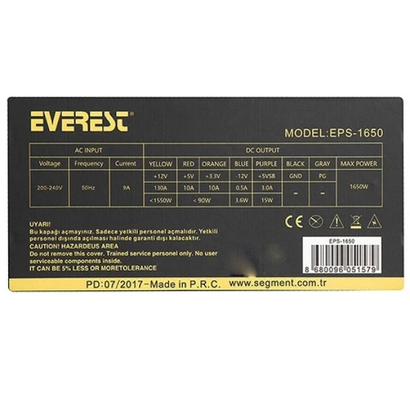 EVEREST 1650W EPS-1650 14cm Fanlı Power Supply Mining - Resim 3