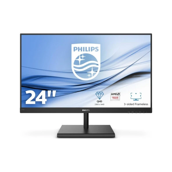 PHILIPS 23.8" IPS 245E1S-00 4ms 75Hz HDMI DisplayPort Gaming Monitör 2560x1440 Siyah Vesa