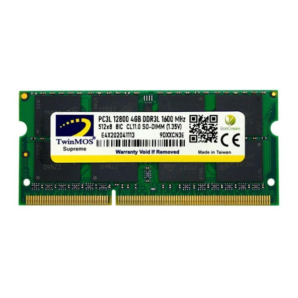TwinMOS 4GB DDR3 1600MHz MDD3L4GB1600N Notebook Ram 1.35V