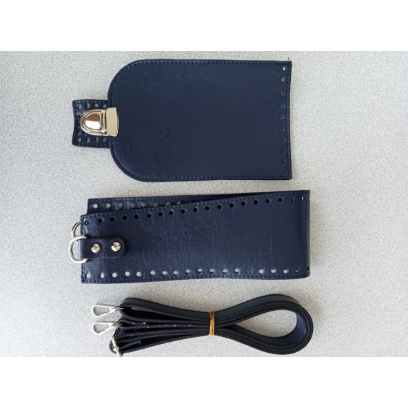 Likya LACİVERT Deri Çanta Yapım Seti