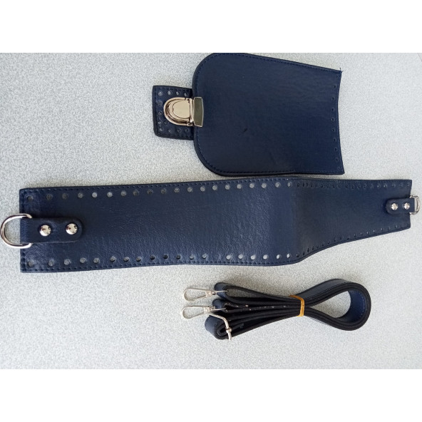 Likya LACİVERT Deri Çanta Yapım Seti - 2