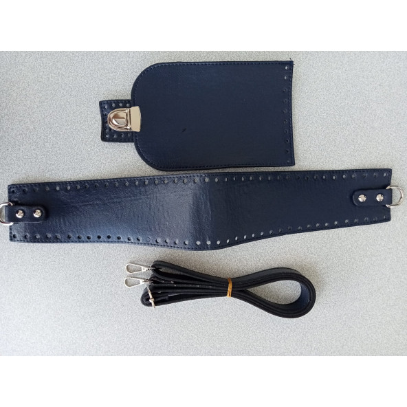 Likya LACİVERT Deri Çanta Yapım Seti - 3