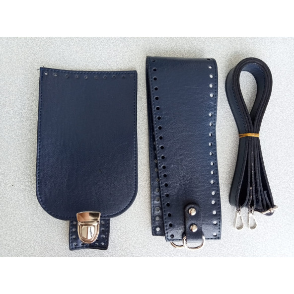 Likya LACİVERT Deri Çanta Yapım Seti - 4