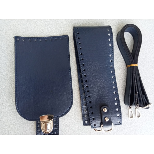 Likya LACİVERT Deri Çanta Yapım Seti - 5