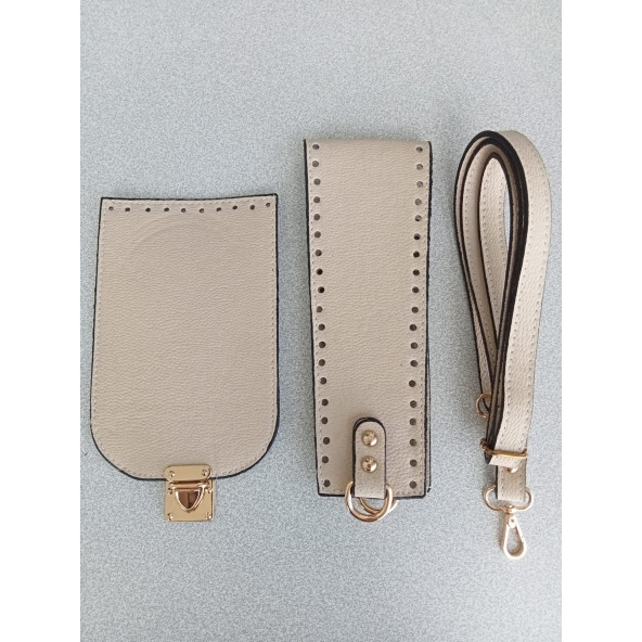 Likya KREM  RENGİ Deri Çanta Yapım Seti - 3