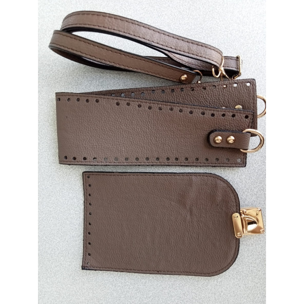 Likya BEJ RENGİ Deri Çanta Yapım Seti - 4