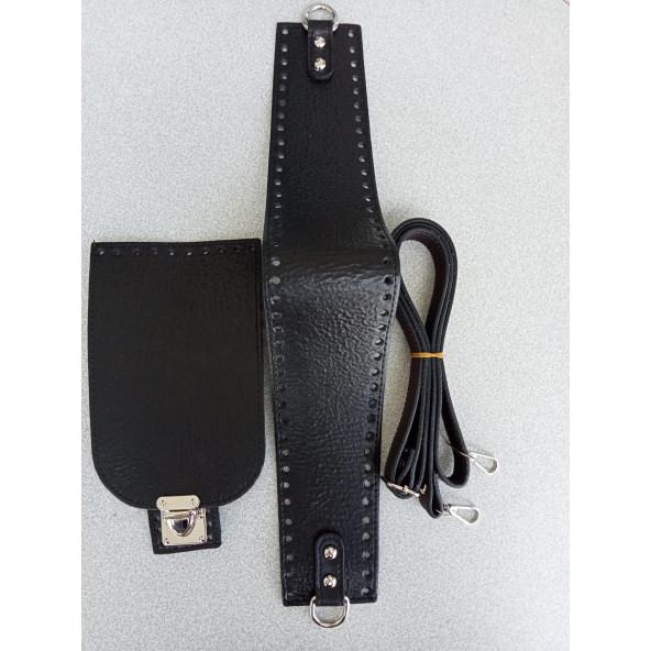 Likya SİYAH Deri Çanta Yapım Seti - 4