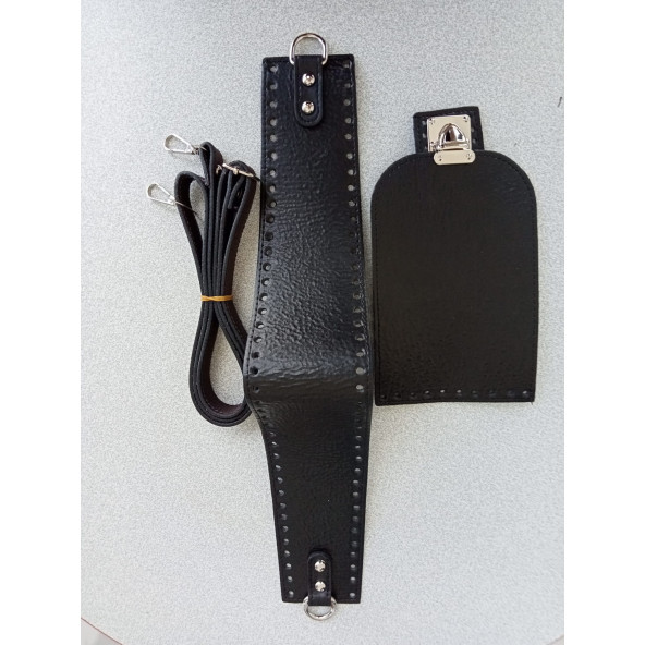 Likya SİYAH Deri Çanta Yapım Seti - 5